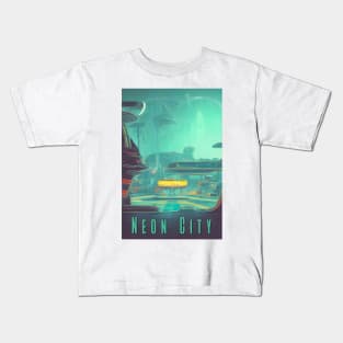 Vintage neon city | Retro futurism Kids T-Shirt